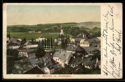 AK St. Martin im Innkreis, Ortsansicht mit Kirche