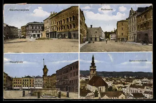 AK Ried /Innkreis, Hauptplatz, Stelzhamerplatz, Rossmarkt