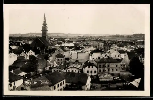 AK Ried im Innkreis, Panoramaansicht mit Kirche