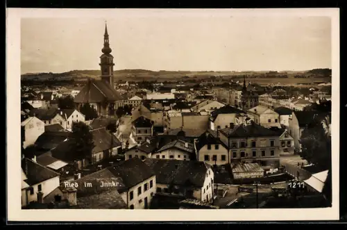 AK Ried im Innkr., Stadtpanorama mit Kirche