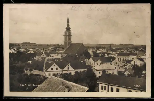 AK Ried im Innkreis, Stadtpanorama mit Kirche