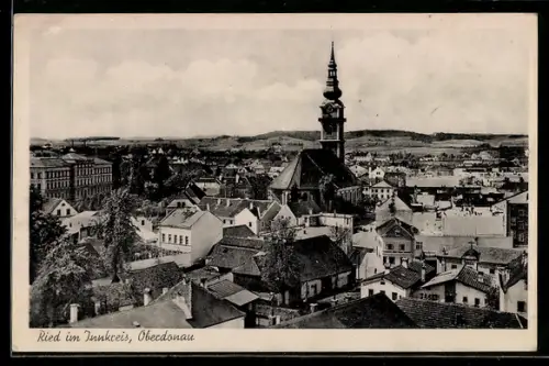 AK Ried im Innkreis, Panorama mit Kirche