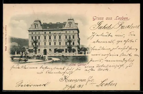 AK Leoben, Hotel Gärner mit Anlagen