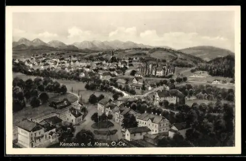 AK Kematen / Krems, Ortspanorama aus der Luft gesehen