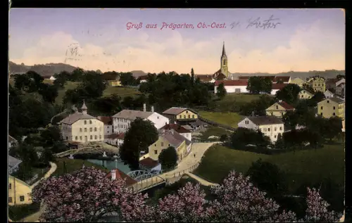 AK Prägarten, Ortsansicht mit Kirche