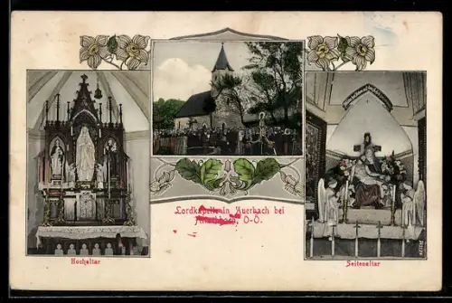 AK Hirschbach im Mühlkreis, Auerbach, Lordkapelle, Hochaltar, Seitenaltar