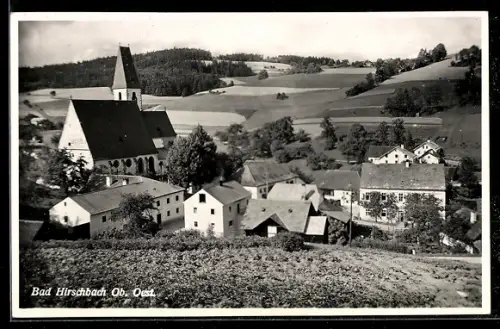 AK Bad Hirschbach /Ob.-Oest., Teilansicht mit Kirche