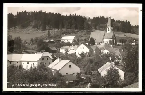 AK Hirschbach bei Freystadt, Teilansicht mit Kirche
