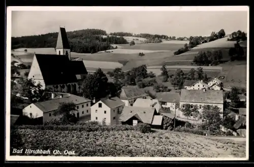 AK Bad Hirschbach /Ob.-Oest., Teilansicht mit Kirche