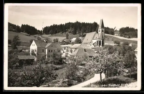 AK Hirschbach bei Freystadt, Strassenpartie mit Kirche