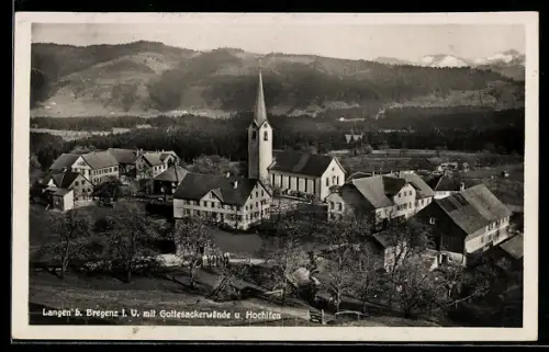 AK Langen b. Bregenz, Kirche, Gottesackerwände und Hochifen