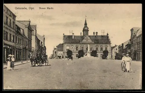 AK Osterode /Opr., Neuer Markt, Denkmal