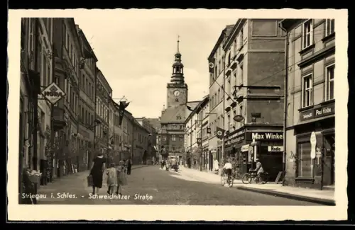 AK Striegau, n in der Schweidnitzer Strasse