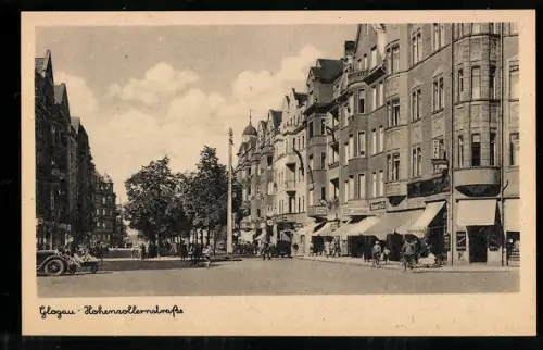 AK Glogau, Partie in der Hohenzollernstrasse