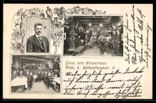 AK Wien, Restaurant Winzerhaus in der Rothenthurmstrasse 17