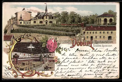 Lithographie Döbling, Restaurant Schöne Aussicht
