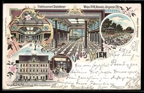 Lithographie Wien, Hernals, Hotel Stalehner, Jörgerstrasse 26