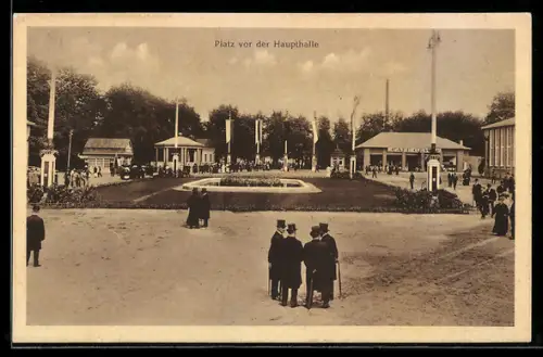 AK Minden i. W., Gewerbe-, Industrie- und Kunst-Ausstellung 1914, Platz vor der Haupthalle