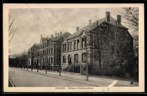 AK Minden, Strassenpartie mit Höhere Töchterschule