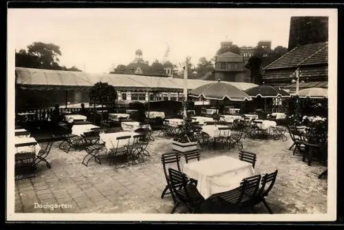 AK Hamburg, Landungsbrücken-Restaurant von W. Werner, Der Dachgarten