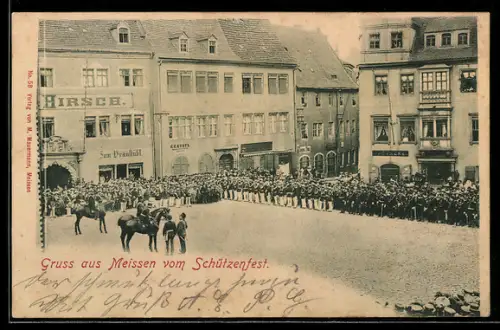 AK Meissen, Schützenfest-Umzug am Marktplatz