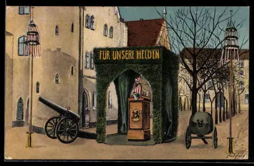 AK Meissen / Elbe, Nagelung der Kriegssäule, Eingeweiht am 14 November 1915
