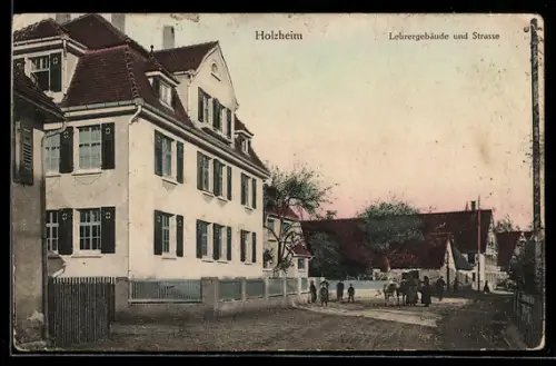 AK Holzheim, Lehrergebäude und Strasse