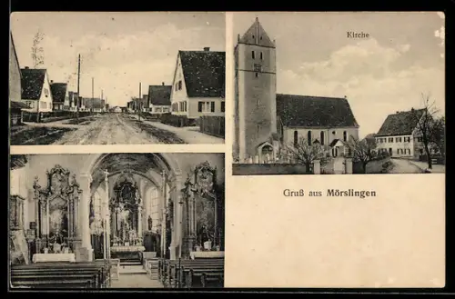 AK Mörslingen, Kirche, Innenansicht, Ortspartie