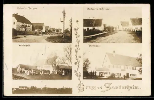 AK Sonderheim, Gasthaus, Pfarrhaus, Schulhaus