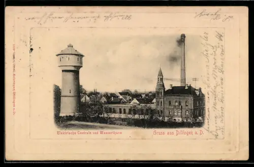 AK Dillingen a. D., Elektrische Centrale und Wasserturm