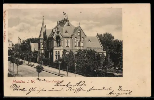 AK Minden i. W., Ansicht der Villa Leonhardi