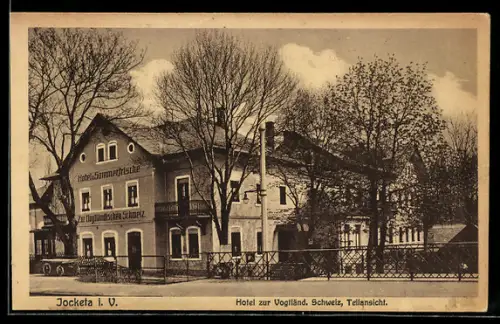 AK Jocketa i. V., Hotel zur Vogtländischen Schweiz, Besitzer Otto Hönes