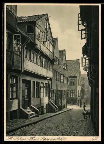AK Hamburg-Altona, Strassenpartie mit Wohnhäusern, Kleine Papagoyenstrasse