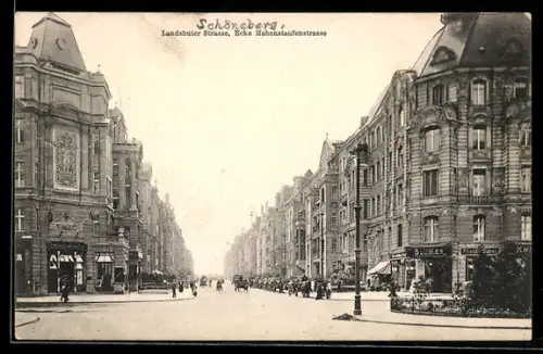 AK Berlin-Schöneberg, Landshuter Strasse Ecke Hohenstaufenstrasse mit Blumengeschäft