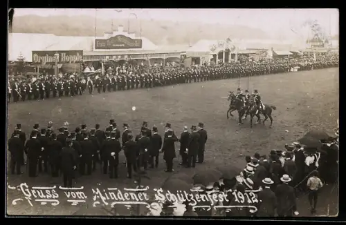 Foto-AK Minden, Mindener Schützenfest 1912, Festplatz mit Tanz- und Restaurantzelt