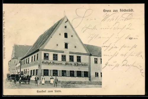 AK Höchstädt, Gasthof und Brauerei zum Stern, Bes. X. Dorfmiller