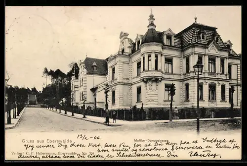 AK Eberswalde, Moltkestrasse Ecke Donopstrasse