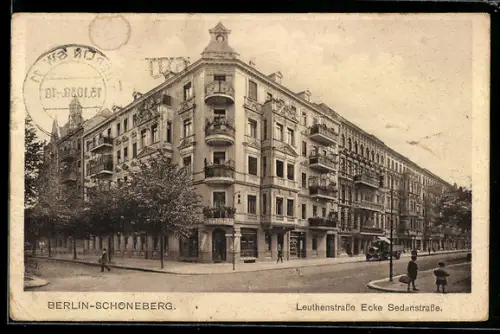 AK Berlin-Schöneberg, Lauthenstrasse Ecke Sedanstrasse mit Restaurant