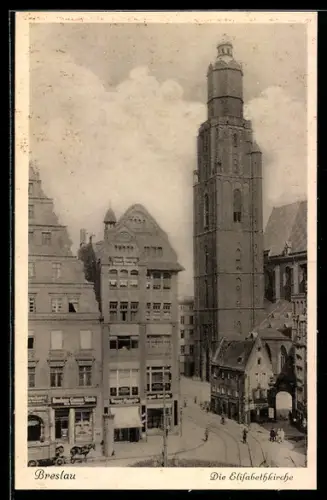 AK Breslau, Blick auf die Elisabethkirche