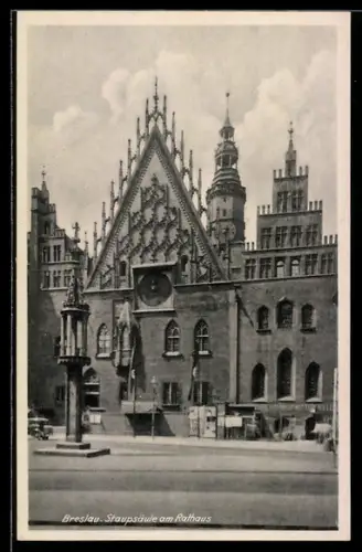 AK Breslau, Staupsäule am Rathaus