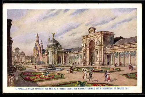 AK Torino, Il piazzale degli italiani all`estero e delle industrie manifatturiere all`esposizione 1911