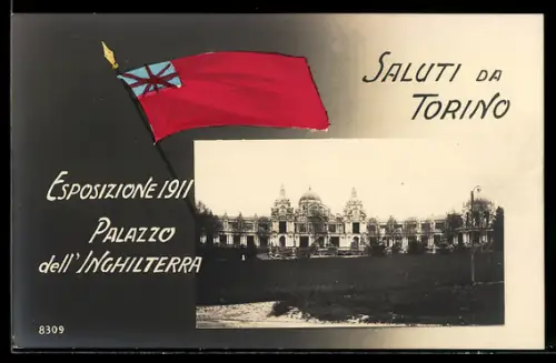 AK Torino, Esposizione 1911, Palazzo dell`Inghilterra, Ausstellung