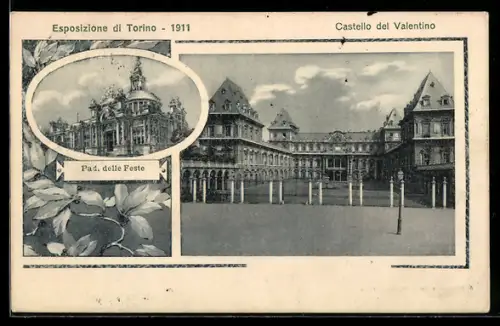 AK Torino, Esposizione 1911, Castello del Valentino, Pad. delle Feste, Ausstellung