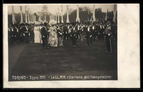 AK Torino, Esposizione 1911, Le LL. MM. ritornano dall`Inaugurazione, Ausstellung