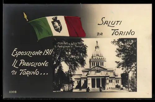 AK Torino, Esposizione 1911, Il padiglione di Torino, Ausstellung