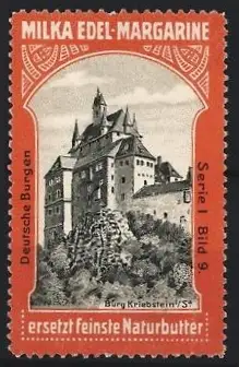 Reklamemarke Burg Kriebstein, Milka Edel-Margarine, Deutsche Burgen Serie I Bild 9