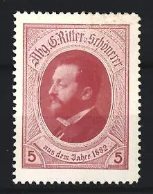 Reklamemarke Porträt Georg Heinrich Ritter von Schönerer 1882
