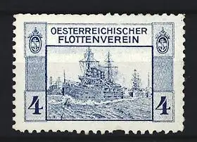 Reklamemarke Österreichischer Flottenverein, Kriegsschiffe der K.u.k. Marine