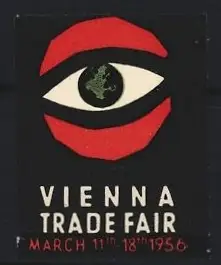 Reklamemarke Vienna, Trade Fair 1956, Auge als Symbol