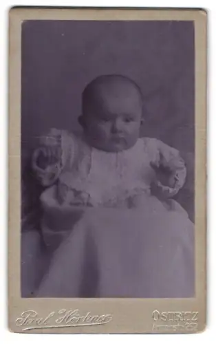 Fotografie Paul Hörkner, Ostritz, Portrait Säugling in Kleid